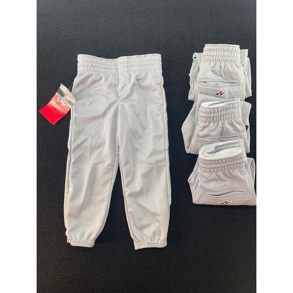 Lot of 4‎ Alleson Athletic Youth Baseball Softball Pants Grey size XS